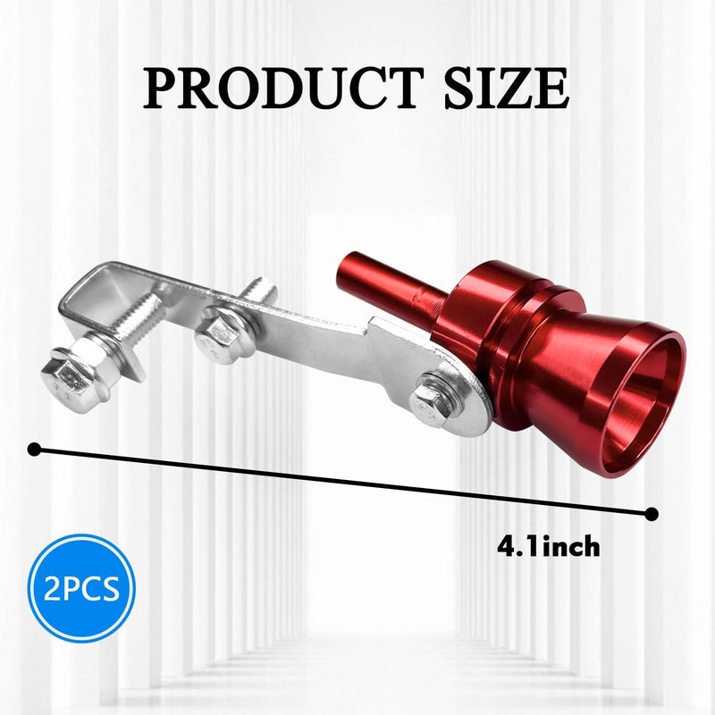 Hirificing 2PCS Exhaust Turbo Whistle, Loud Turbo Sound Booster Exhaust Muffler Pipe Aluminum Alloy Whistle,Car Roar Maker Turbo Sound Enhancer Whistle Simulator(XL-Red) - Image 2